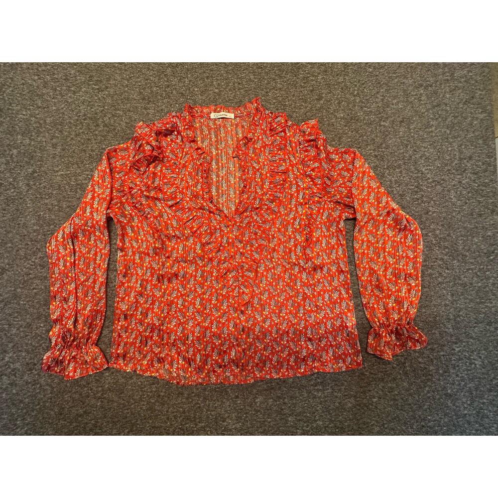 Q2 Collection Women’s Sheer Blouse Size Large EUC